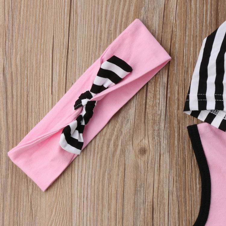 Toddler Kids Baby Girl 1T-6T Hoodie Top Pants Striped Leggings Headband Outfit Clothes - Mubimart