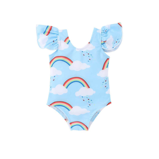 Toddler Striped One-Piece Triangle Ha Girl Baby Swimsuit - Mubimart