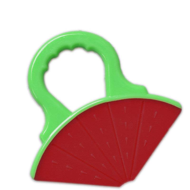 Toddlers Infants Baby Teething Toy Soft Silicone Fruit Teether Holder - Mubimart
