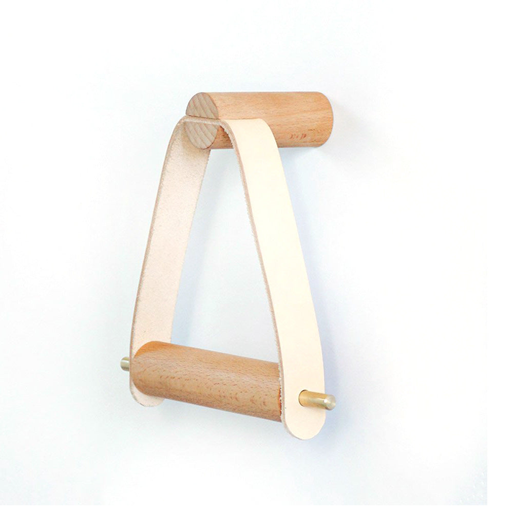 Toilet Hotel Paper Towel Holder Wooden Vertical Creative Paper Roll Holder Household Paper Roll Perforation-Free Hanger Paper Towel Holder - Mubimart - Hand Towel Holder 