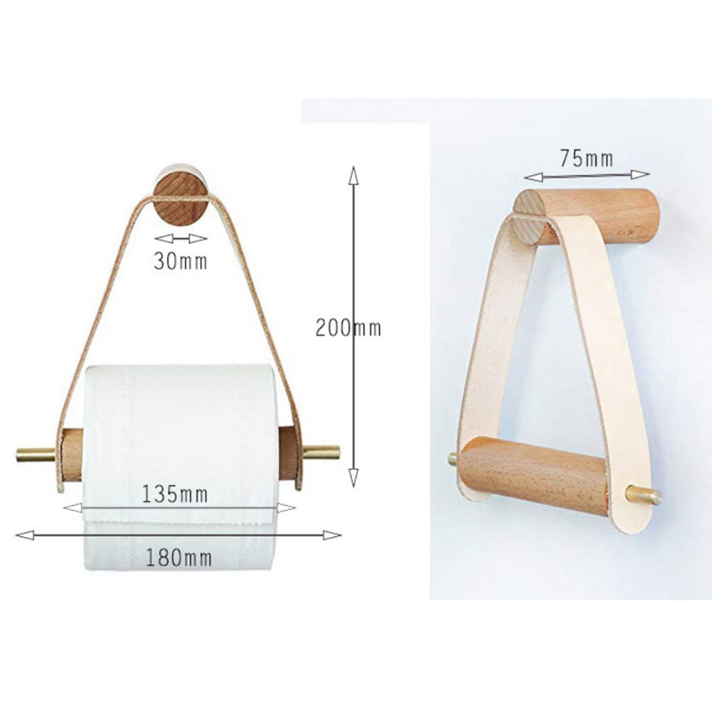 Toilet Hotel Paper Towel Holder Wooden Vertical Creative Paper Roll Holder Household Paper Roll Perforation-Free Hanger Paper Towel Holder - Mubimart -  