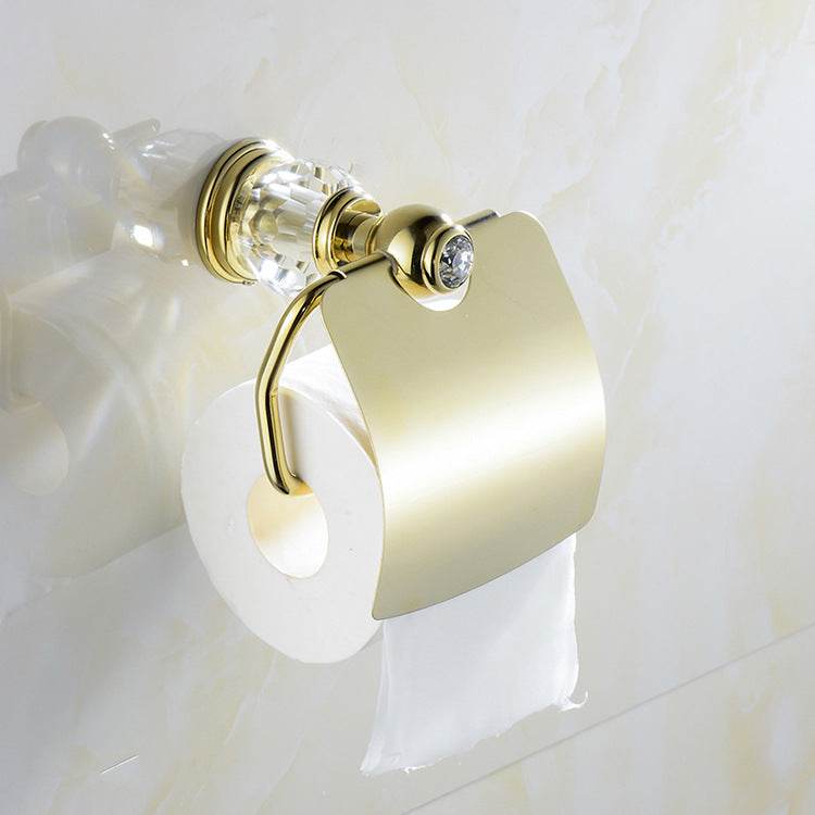Toilet Paper Towel Holder Hand Box Paper Roll Holder Toilet Paper Towel Holder Gold - Mubimart
