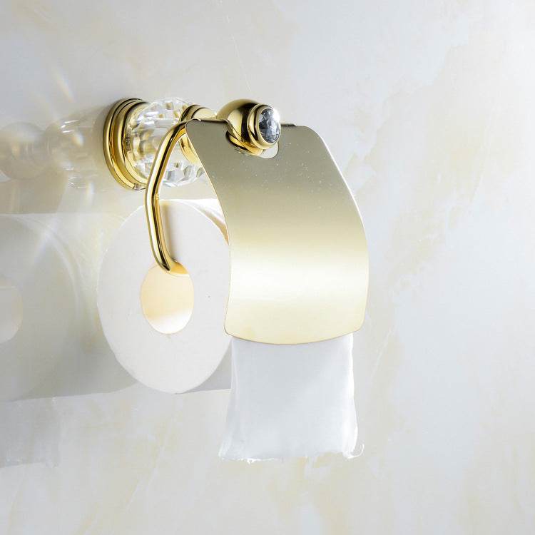 Toilet Paper Towel Holder Hand Box Paper Roll Holder Toilet Paper Towel Holder Gold - Mubimart