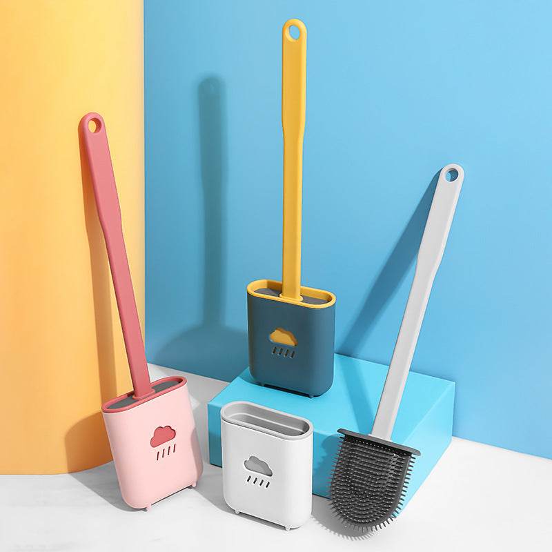 Toilet Soft Glue Dead Corner Cleaning Toilet Gap Long Handle Toilet Toilet Brush - Mubimart