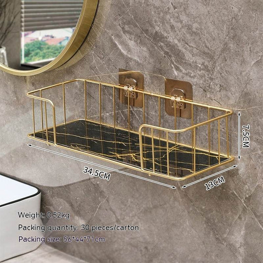 Toilet Storage Punch-free Toilet Shower Gel Cosmetics Wash Supplies Storage Shelf - Mubimart