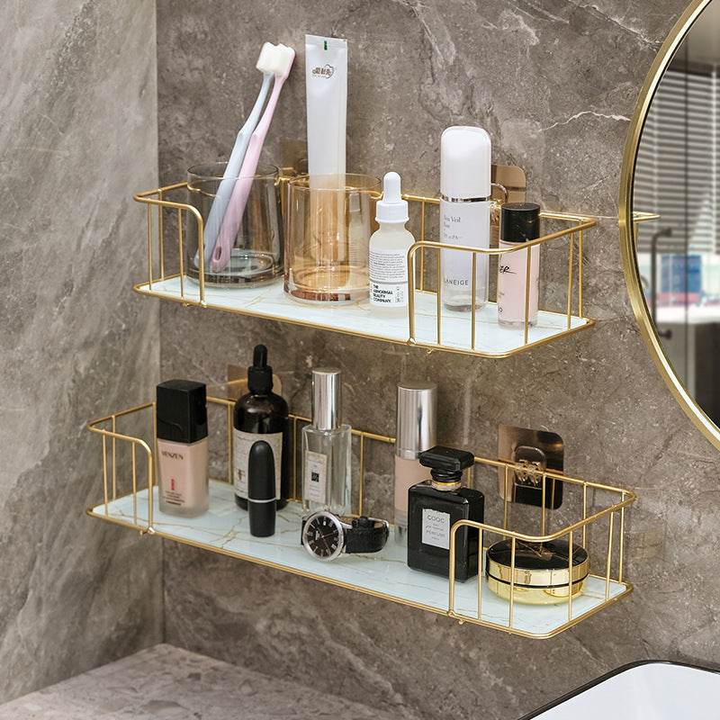 Toilet Storage Punch-free Toilet Shower Gel Cosmetics Wash Supplies Storage Shelf - Mubimart