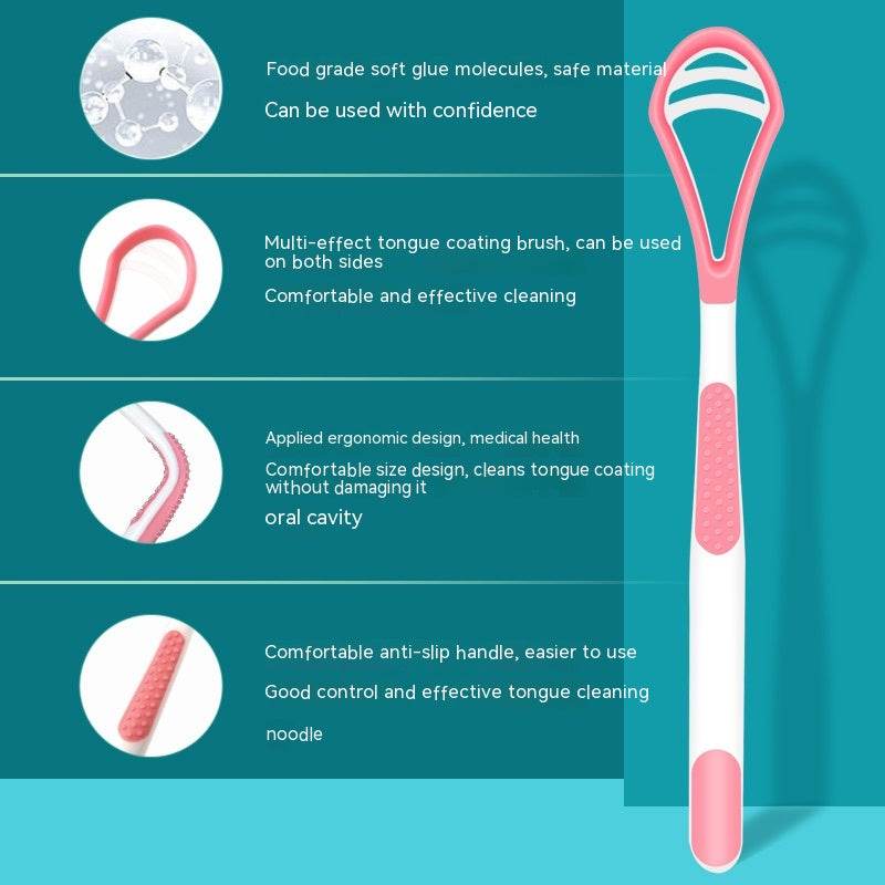 Tongue Coating Brush Tongue Scraper Clean Oral Odor - Mubimart