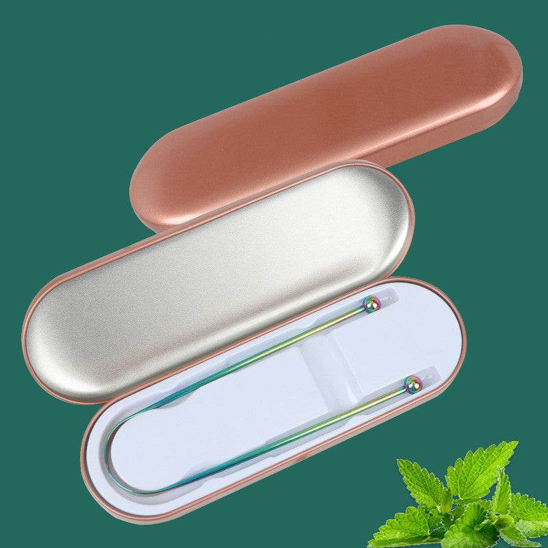Tongue Scraper Cleaner Metal Cleaning Scraper for Men and Women Tongue Toothbrush Dental Oral Care Hygiene Tool - Mubimart