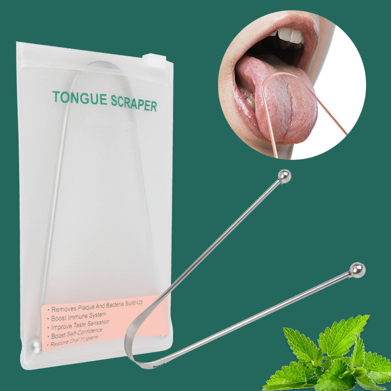 Tongue Scraper Cleaner Metal Cleaning Scraper for Men and Women Tongue Toothbrush Dental Oral Care Hygiene Tool - Mubimart -  