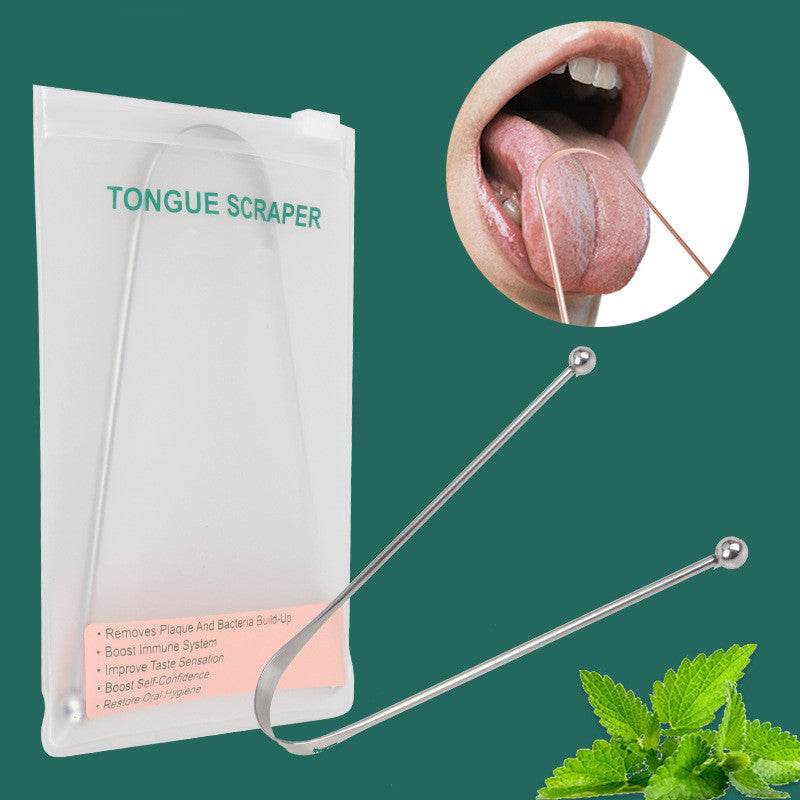 Tongue Scraper Cleaner Metal Cleaning Scraper for Men and Women Tongue Toothbrush Dental Oral Care Hygiene Tool - Mubimart
