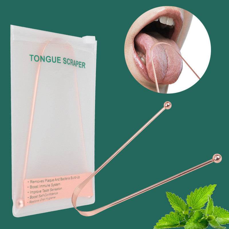 Tongue Scraper Cleaner Metal Cleaning Scraper for Men and Women Tongue Toothbrush Dental Oral Care Hygiene Tool - Mubimart