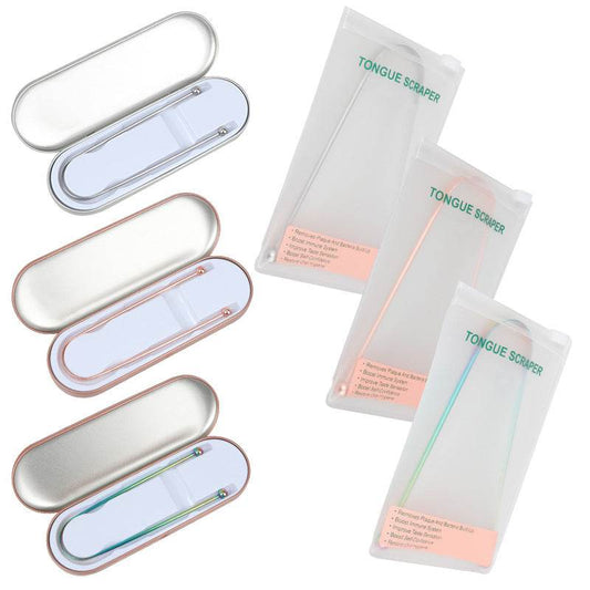 Tongue Scraper Cleaner Metal Cleaning Scraper for Men and Women Tongue Toothbrush Dental Oral Care Hygiene Tool - Mubimart