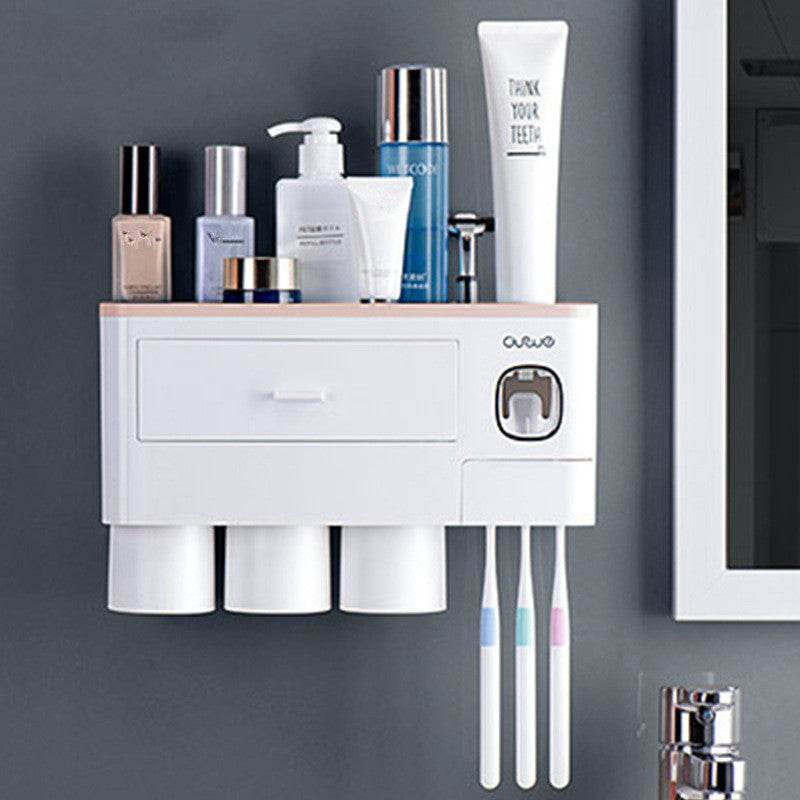 Toothbrush Rack Brush Bathroom Punch-Free Magnetic Toothbrush Holder - Mubimart