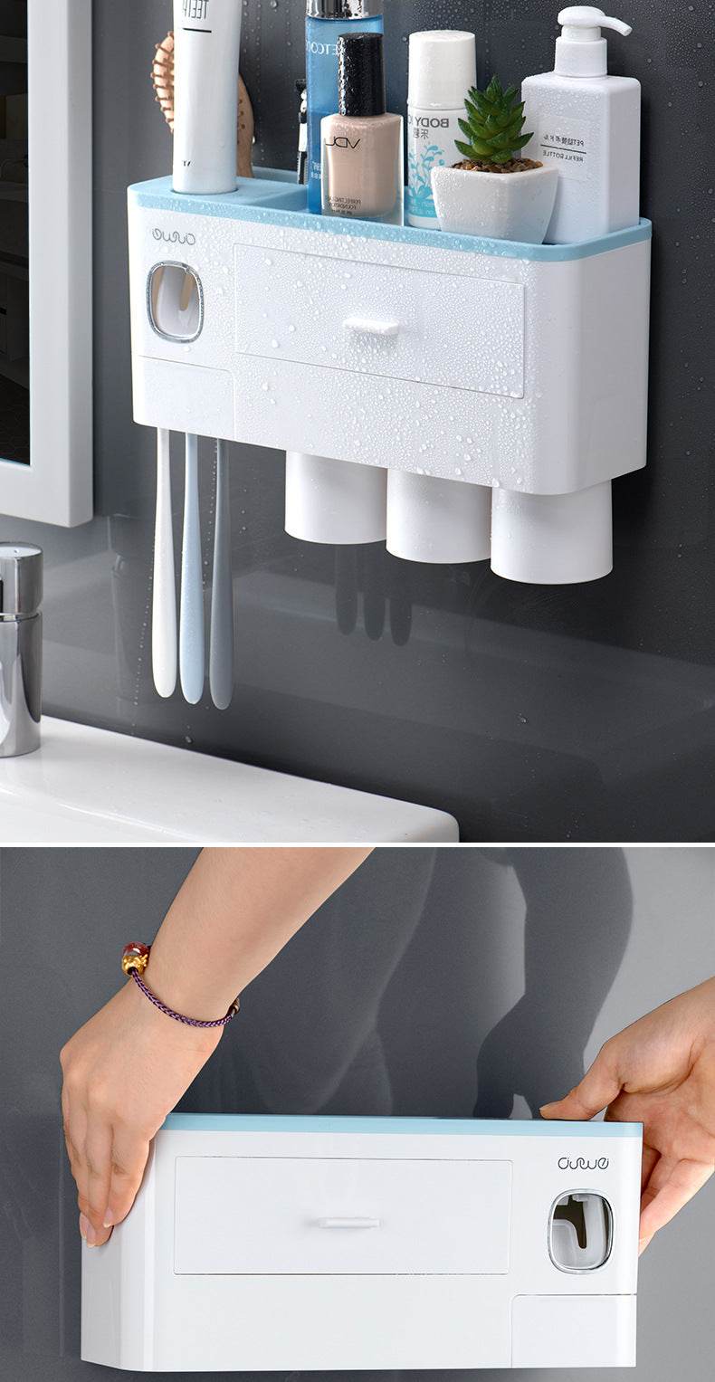 Toothbrush Rack Brush Bathroom Punch-Free Magnetic Toothbrush Holder - Mubimart