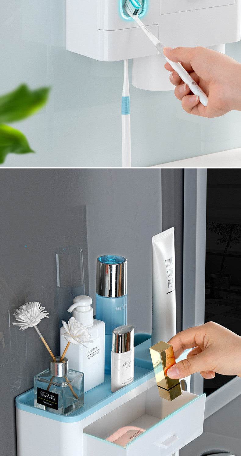 Toothbrush Rack Brush Bathroom Punch-Free Magnetic Toothbrush Holder - Mubimart