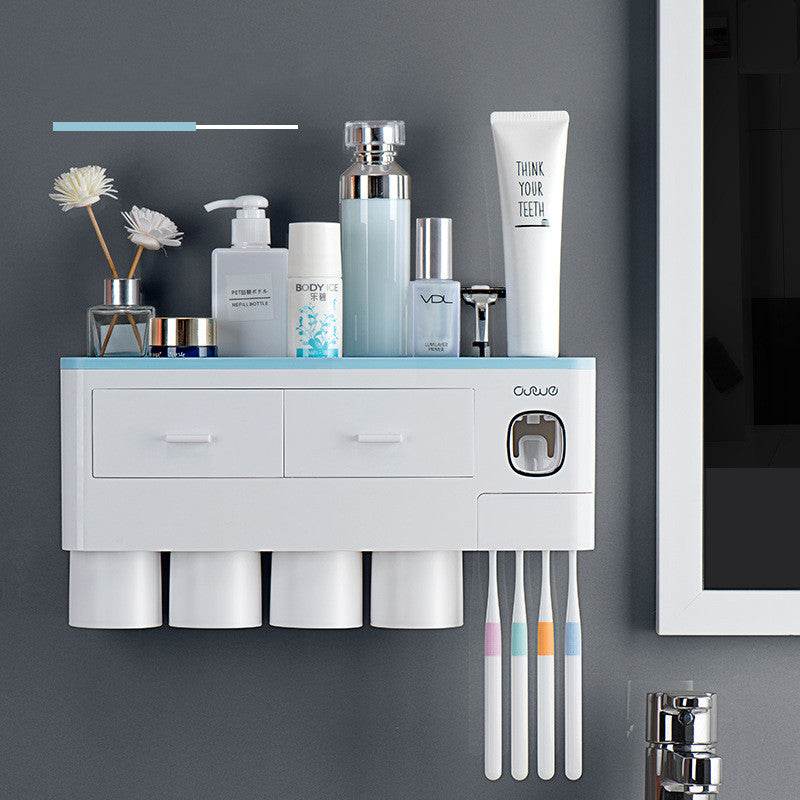 Toothbrush Rack Brush Bathroom Punch-Free Magnetic Toothbrush Holder - Mubimart