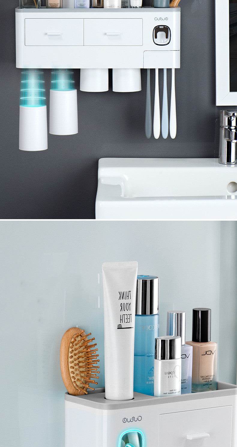 Toothbrush Rack Brush Bathroom Punch-Free Magnetic Toothbrush Holder - Mubimart
