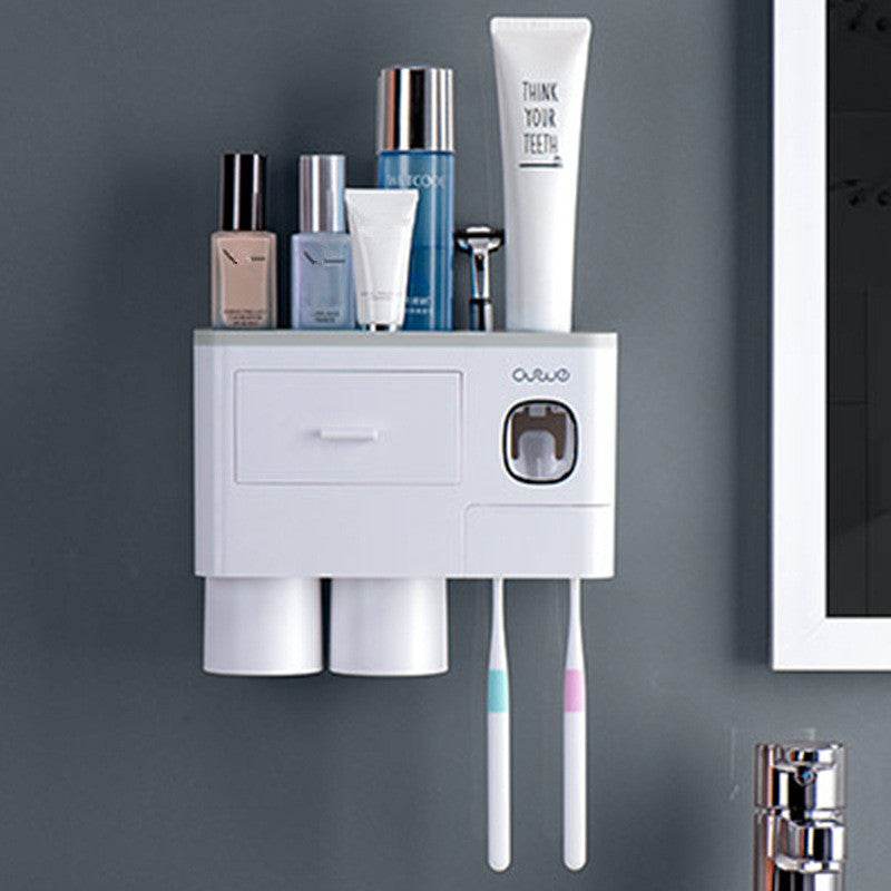 Toothbrush Rack Brush Bathroom Punch-Free Magnetic Toothbrush Holder - Mubimart