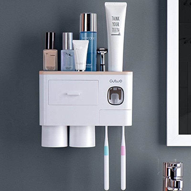 Toothbrush Rack Brush Bathroom Punch-Free Magnetic Toothbrush Holder - Mubimart