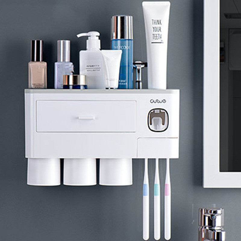 Toothbrush Rack Brush Bathroom Punch-Free Magnetic Toothbrush Holder - Mubimart