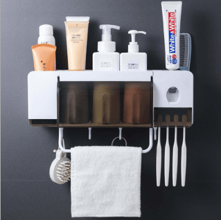 Toothbrush holder for toilet storage - Mubimart