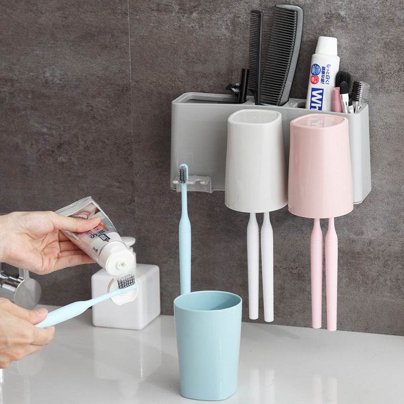 Toothbrush holder wall storage toothbrush rack - Mubimart