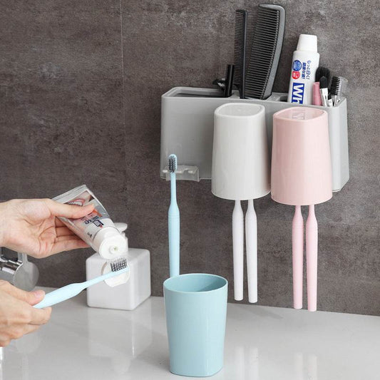 Toothbrush holder wall storage toothbrush rack - Mubimart