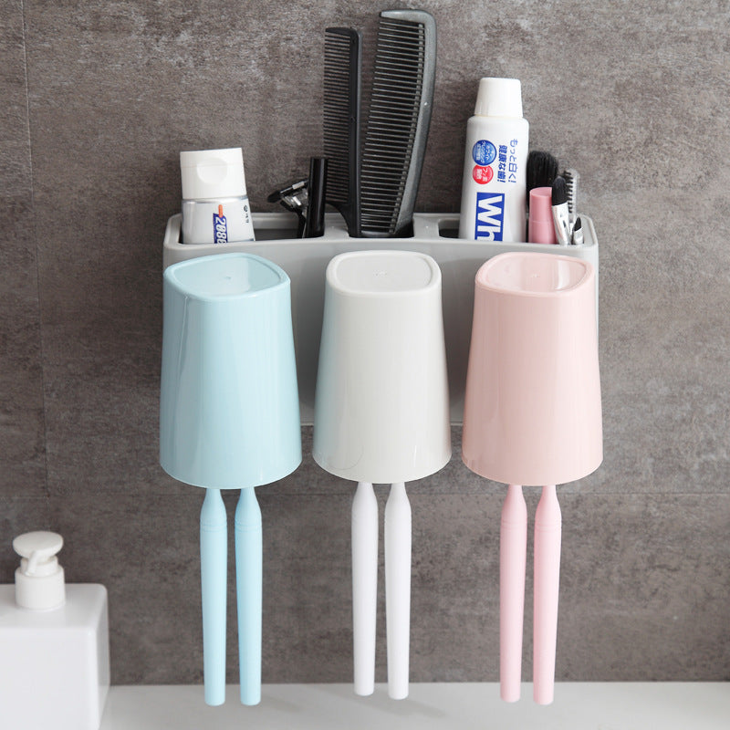 Toothbrush holder wall storage toothbrush rack - Mubimart -  