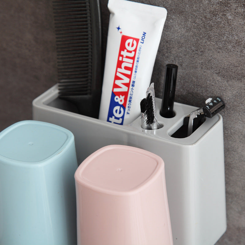 Toothbrush holder wall storage toothbrush rack - Mubimart -  