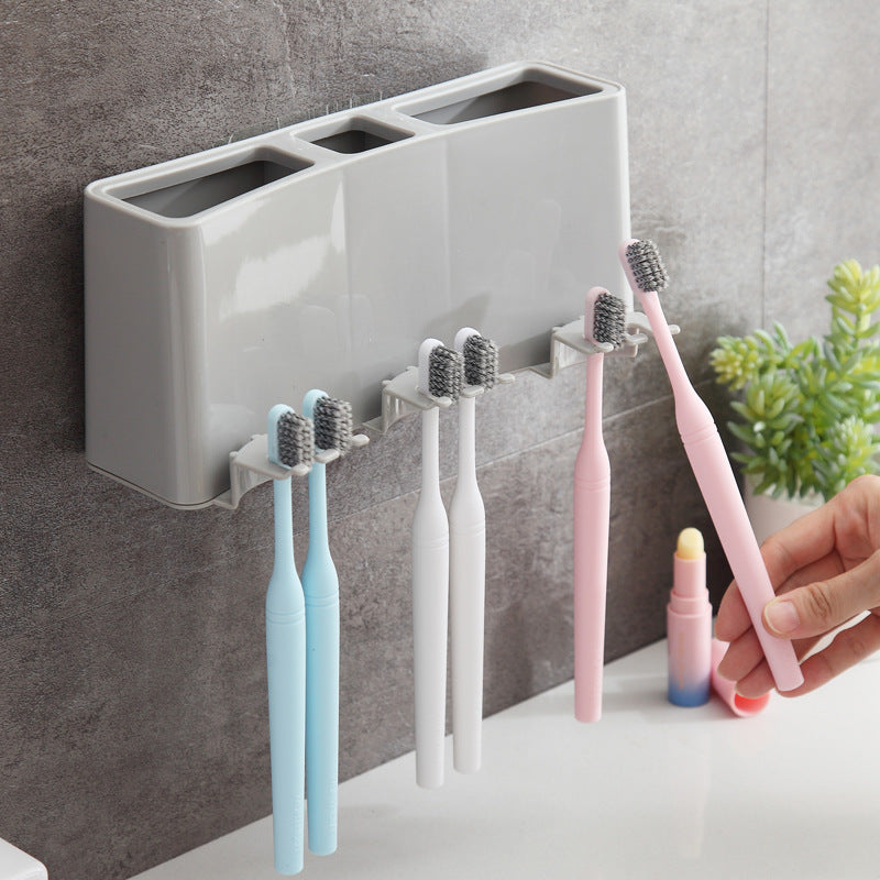 Toothbrush holder wall storage toothbrush rack - Mubimart -  