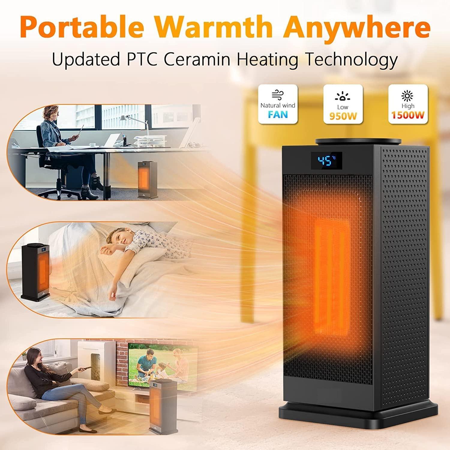 Touch Screen Shaking Head Vertical Silent Speed Hot Air Heater - Mubimart -  