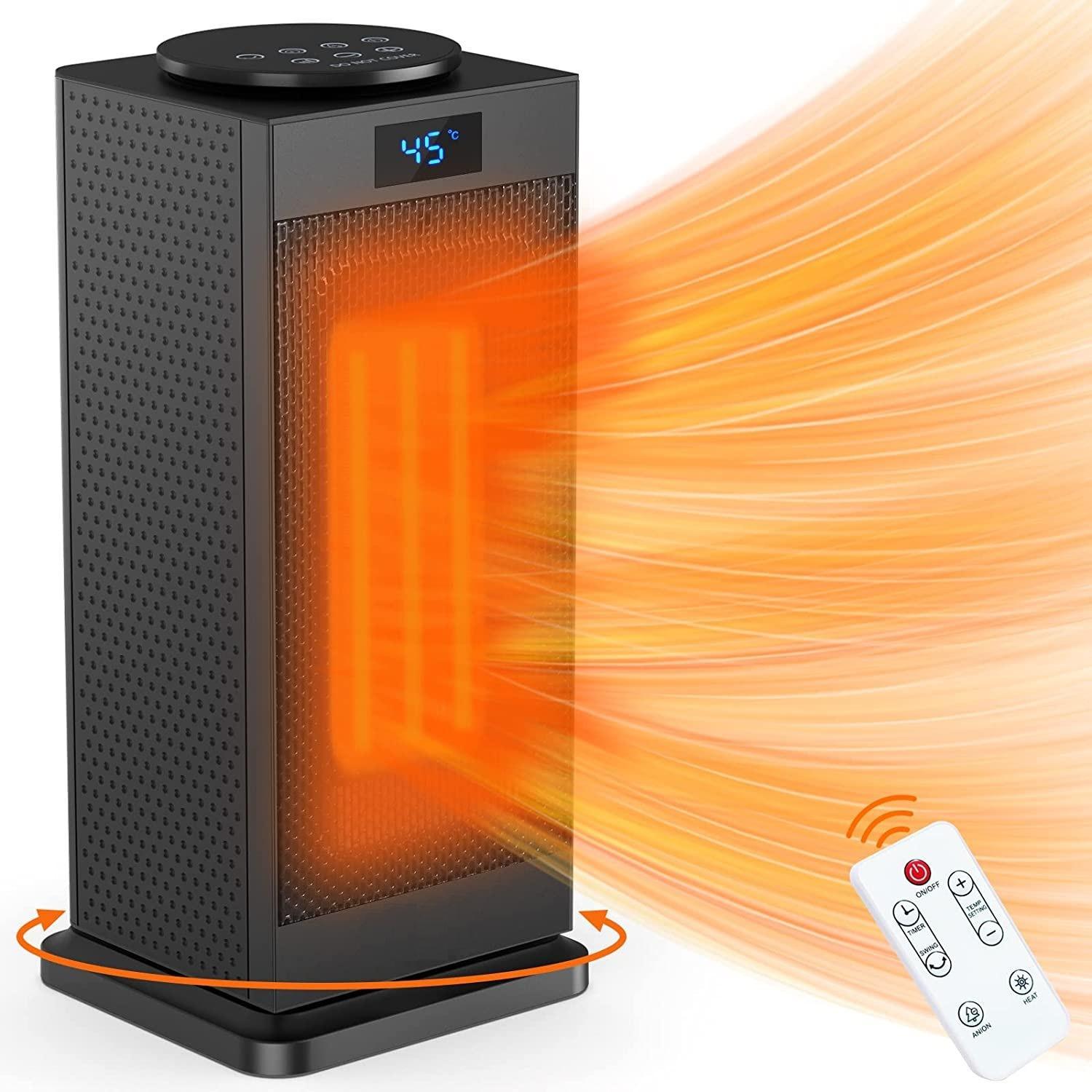 Touch Screen Shaking Head Vertical Silent Speed Hot Air Heater - Mubimart -  