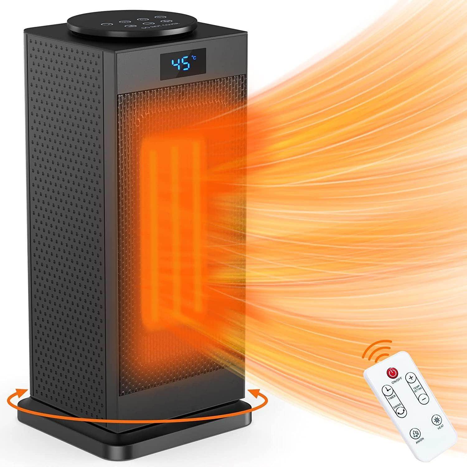 Touch Screen Shaking Head Vertical Silent Speed Hot Air Heater - Mubimart