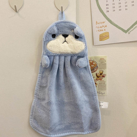 Towels Can Hang Coral Fleece Absorbent Towels To Wipe Face Bathroom Children - Mubimart