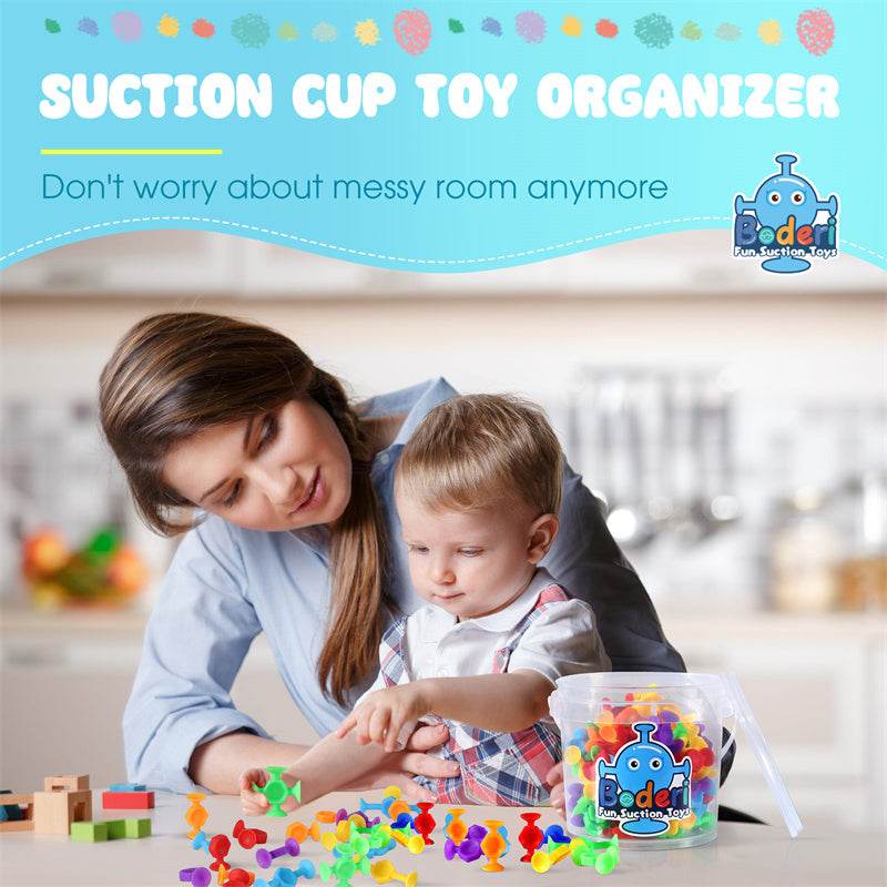 Toys For Kids Ages 4-8 Boys 114 PCS Suction Toys Sensory Boys Girls Stress Release Toys Bath Toys Travel Toys Suction Cup Toys Silicone - Mubimart
