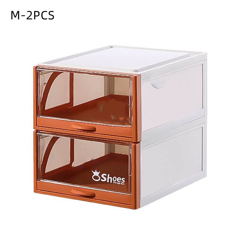 Transparent Box Stackable Drawer Storage Shoe Rack - Mubimart
