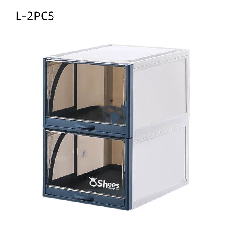 Transparent Box Stackable Drawer Storage Shoe Rack - Mubimart