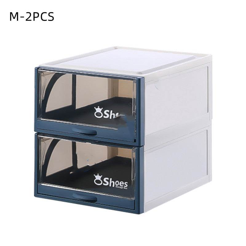 Transparent Box Stackable Drawer Storage Shoe Rack - Mubimart