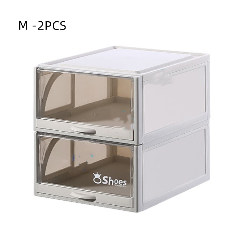 Transparent Box Stackable Drawer Storage Shoe Rack - Mubimart -  