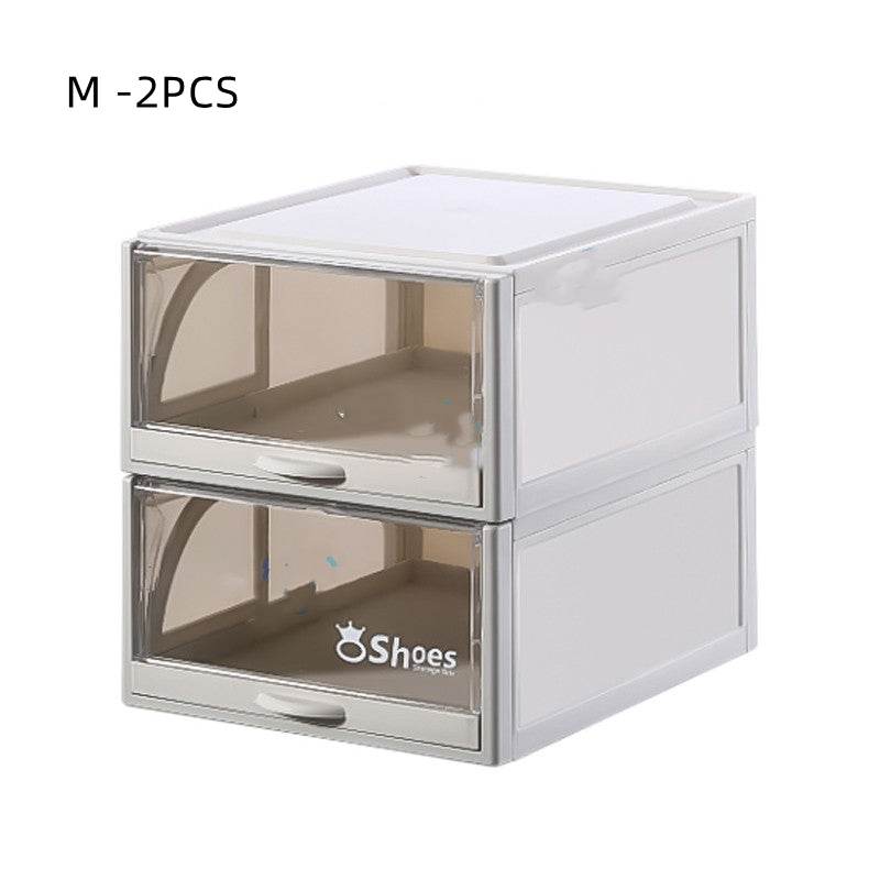 Transparent Box Stackable Drawer Storage Shoe Rack - Mubimart