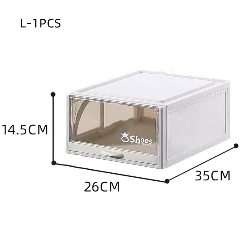 Transparent Box Stackable Drawer Storage Shoe Rack - Mubimart