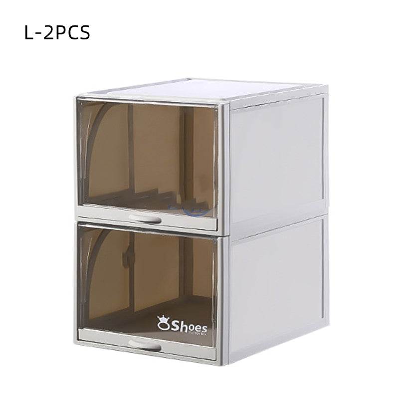 Transparent Box Stackable Drawer Storage Shoe Rack - Mubimart