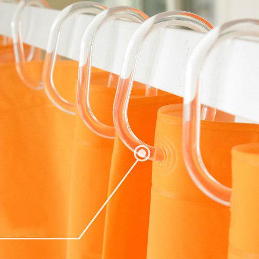 Transparent C-Shaped Shower Curtain Rod Hanging Ring Hook - Mubimart