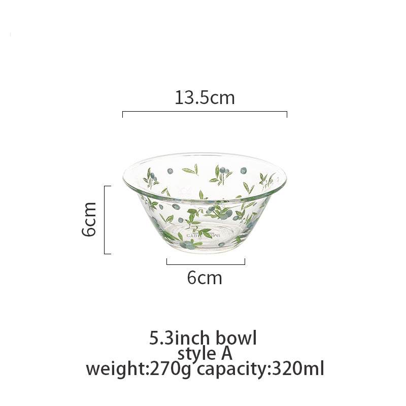 Transparent Glass Bowl Cute Home Salad Fruit Bowl - Mubimart