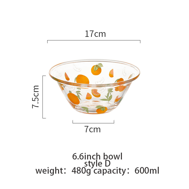 Transparent Glass Bowl Cute Home Salad Fruit Bowl - Mubimart -  