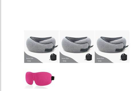 Travel Neck Pillow Non-Deformed Airplane Pillow Travel Neck Cushion Durable U-Shaped Travel Memory Cotton Nap Neck Pillow - Mubimart