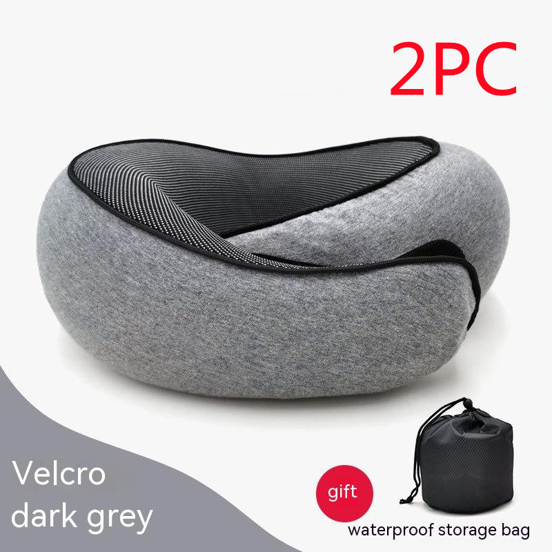 Travel Neck Pillow Non-Deformed Airplane Pillow Travel Neck Cushion Durable U-Shaped Travel Memory Cotton Nap Neck Pillow - Mubimart -  