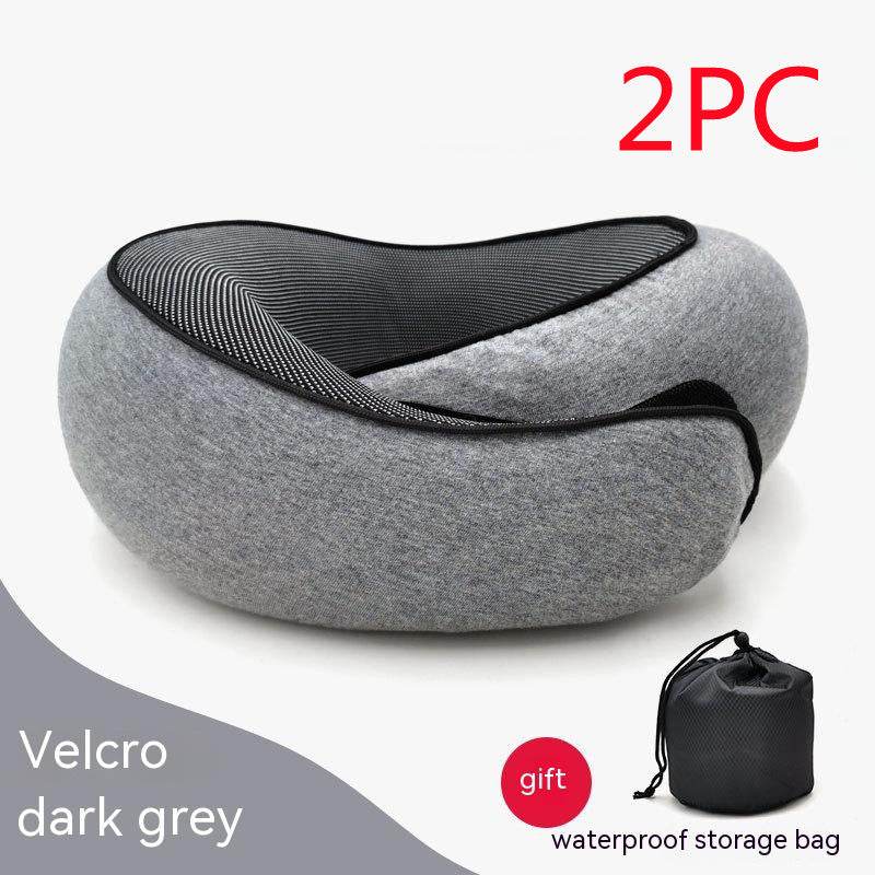 Travel Neck Pillow Non-Deformed Airplane Pillow Travel Neck Cushion Durable U-Shaped Travel Memory Cotton Nap Neck Pillow - Mubimart