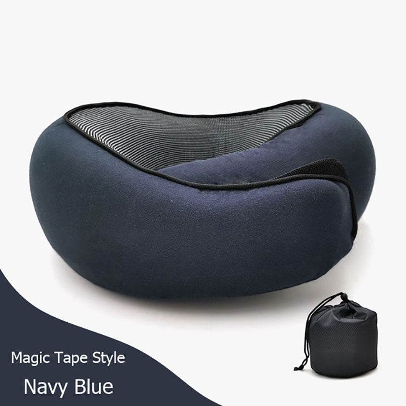 Travel Neck Pillow Non-Deformed Airplane Pillow Travel Neck Cushion Durable U-Shaped Travel Memory Cotton Nap Neck Pillow - Mubimart