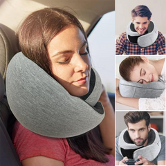 Travel Neck Pillow Non-Deformed Airplane Pillow Travel Neck Cushion Durable U-Shaped Travel Memory Cotton Nap Neck Pillow - Mubimart - Travel Pillow 